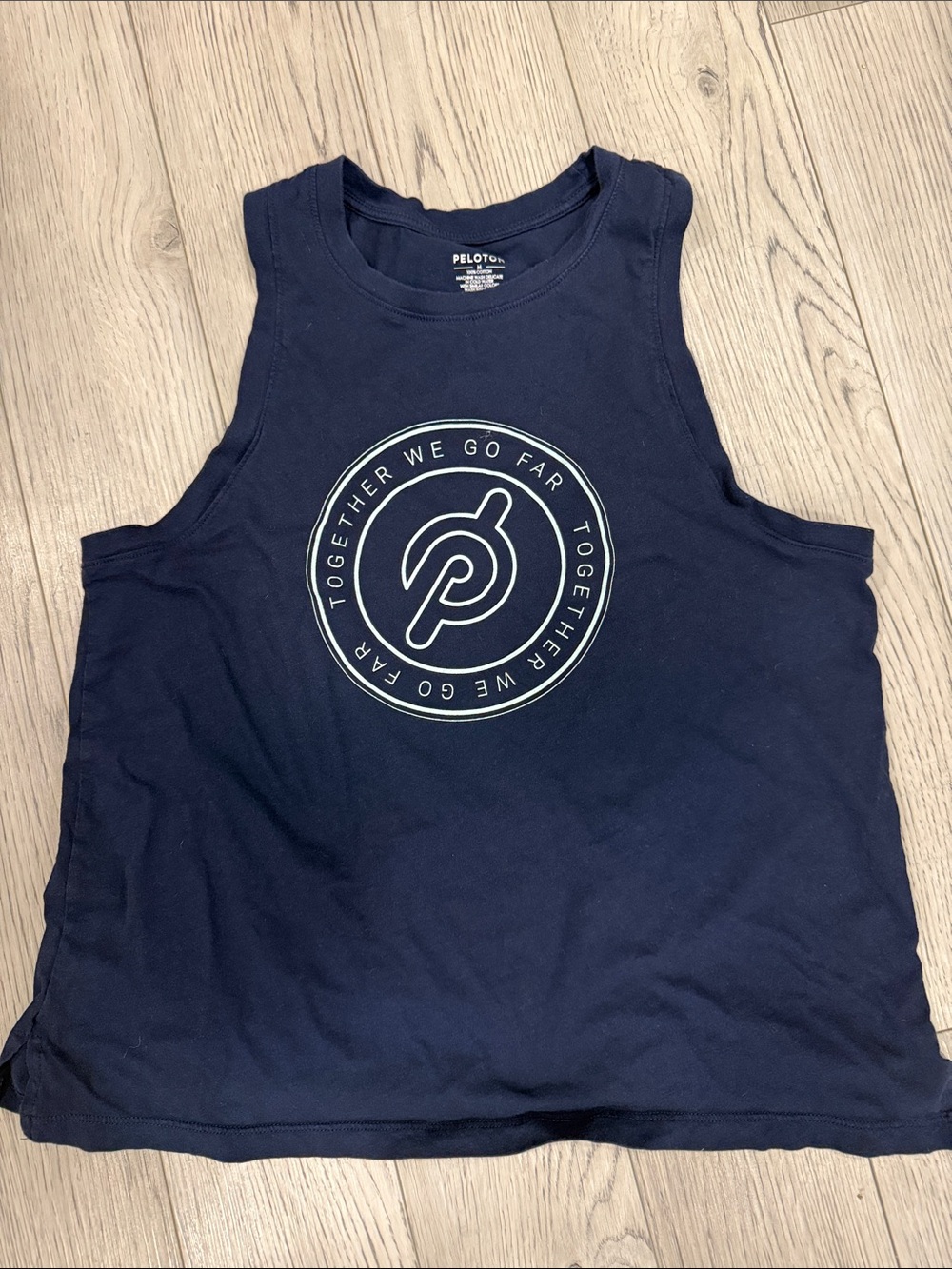 Peloton Navy and White Logo Muscle Tank